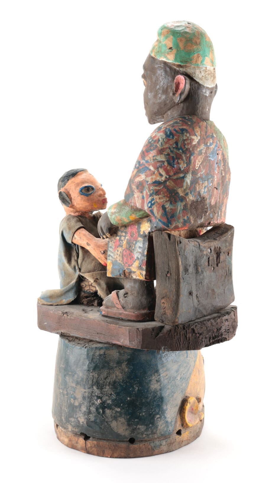Masque-casque articulé yoruba avec figurines mobiles – Nigeria – Vergulde Kat