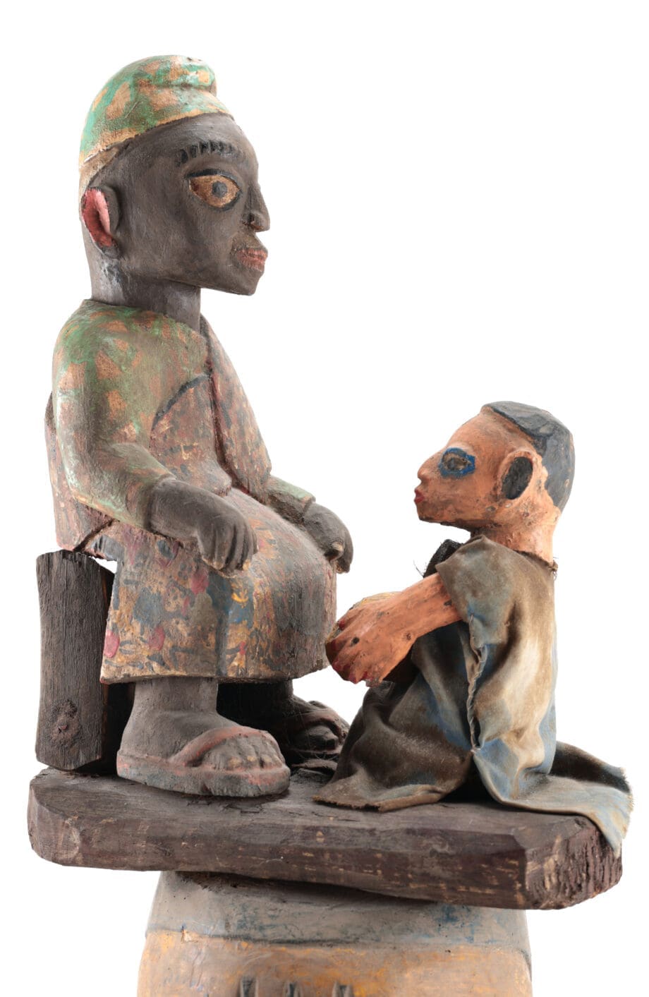 Masque-casque articulé yoruba avec figurines mobiles – Nigeria – Vergulde Kat