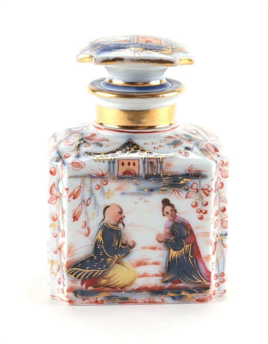 Porcelain tea set – Samson, France – late 19th century – Imari decoration – gilded – oriental figures – Vergulde Kat