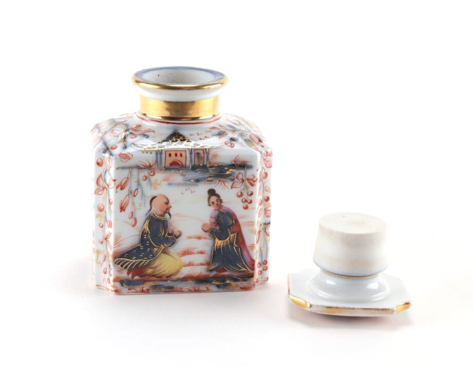 Porcelain tea set – Samson, France – late 19th century – Imari decoration – gilded – oriental figures – Vergulde Kat