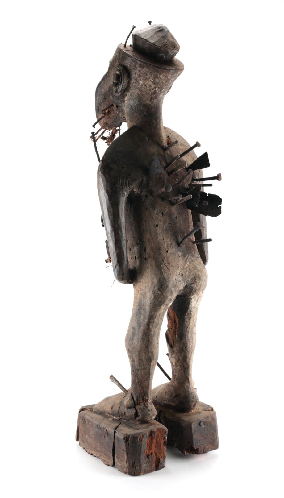 Kongo Nkisi Nkondi – gerechtigheidsfiguur – Congo ca. 1900 – collectie Mbehou – Vergulde Kat