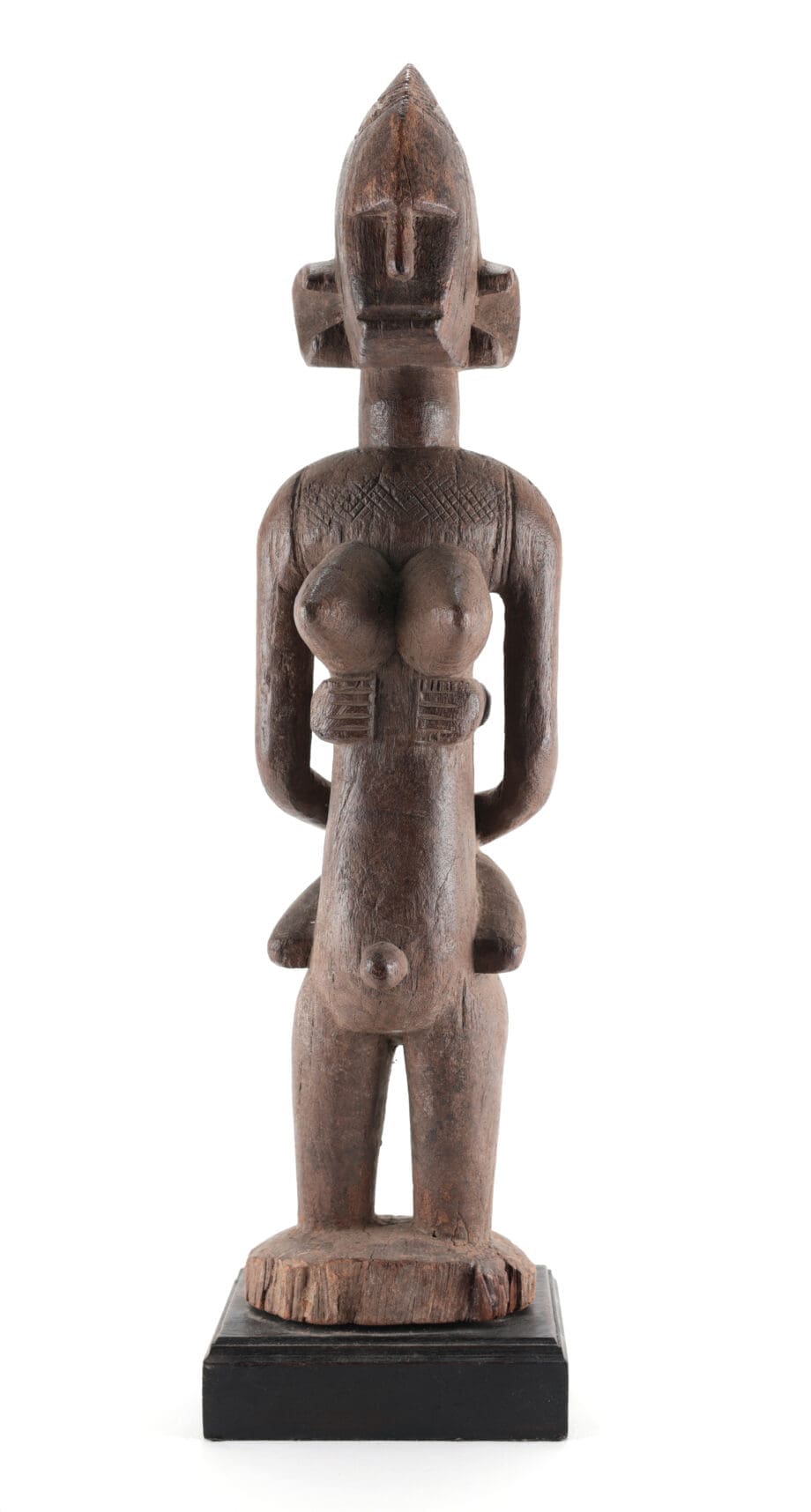 Bamana Gwandusu staand moeder-en-kind beeld – Mali, 20e eeuw – Vergulde Kat