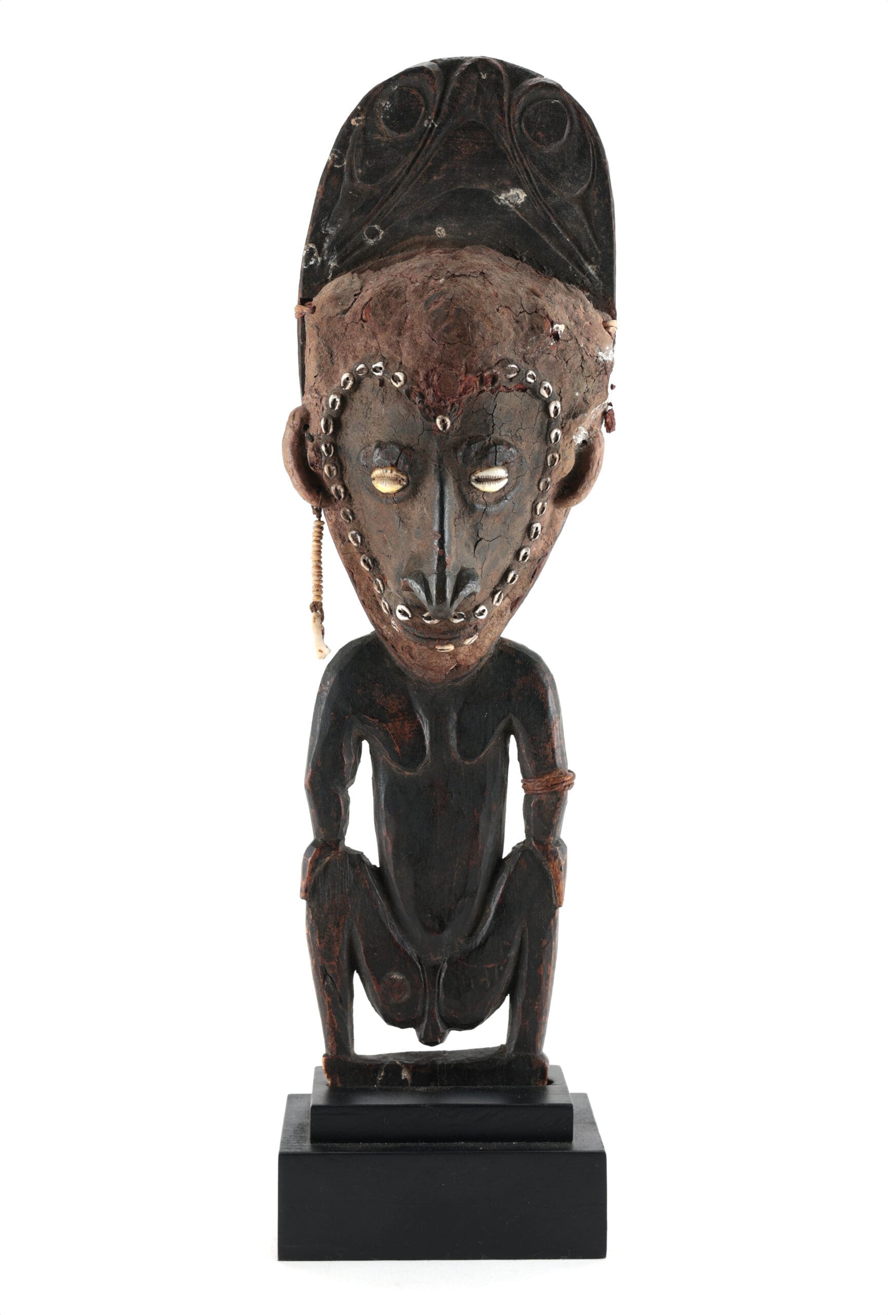 Sepik hook with terracotta face - Papuan tribal art - detail photo