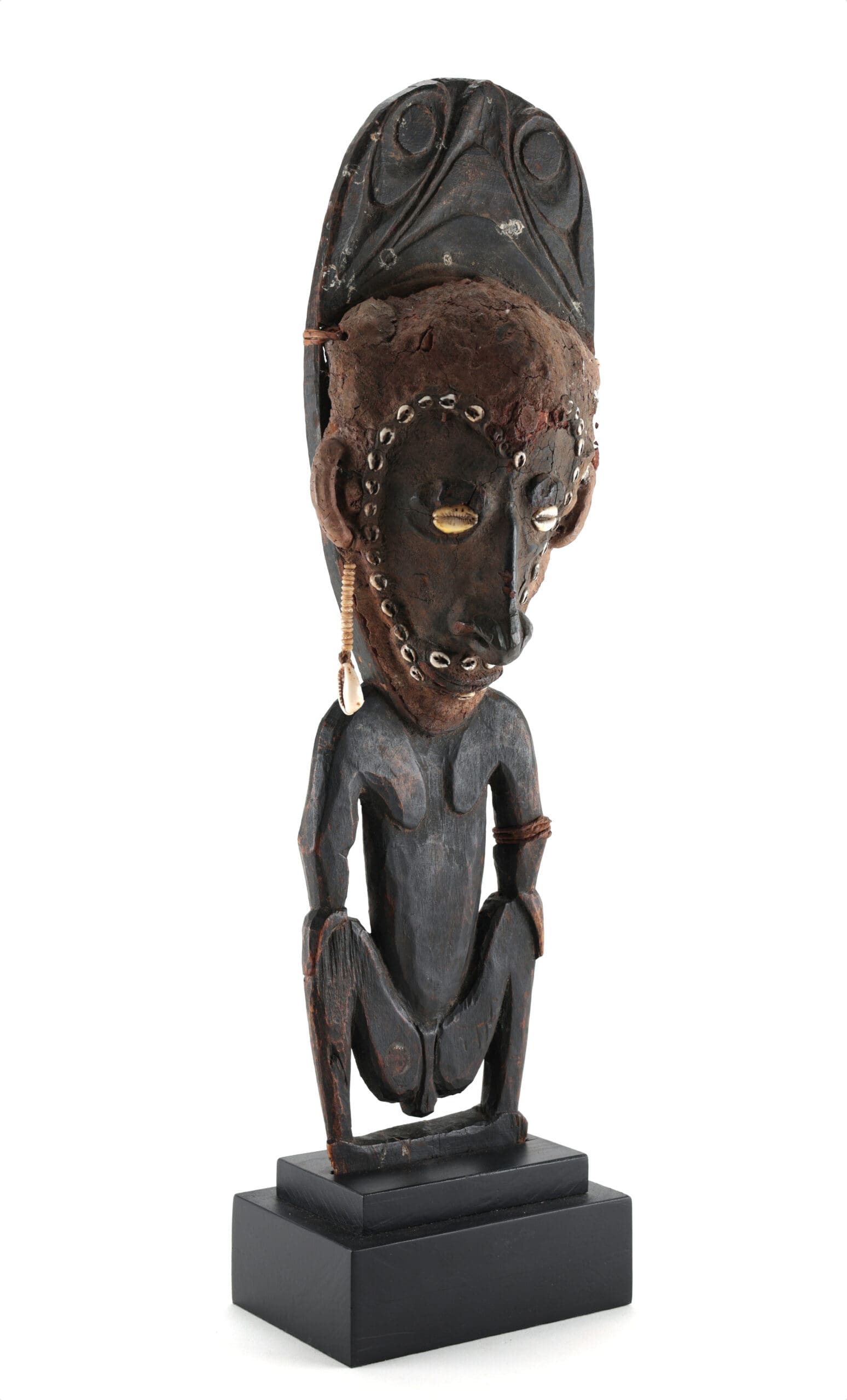 Sepik hook with terracotta face - Papuan tribal art - detail photo