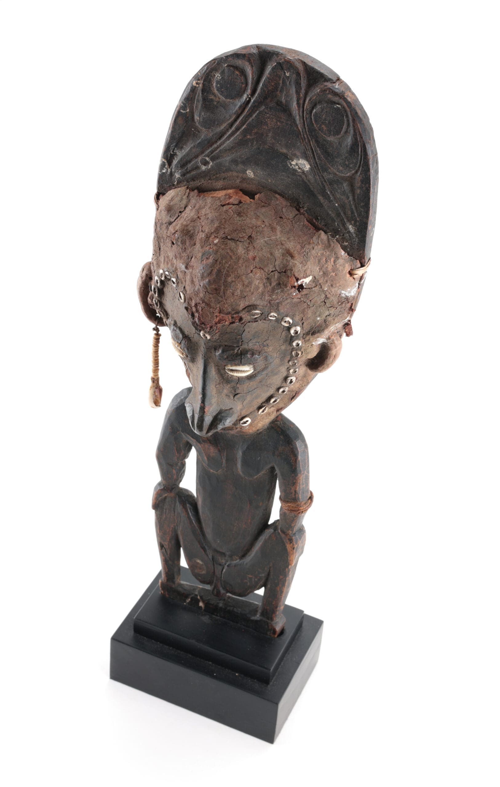 Sepik hook with terracotta face - Papuan tribal art - detail photo