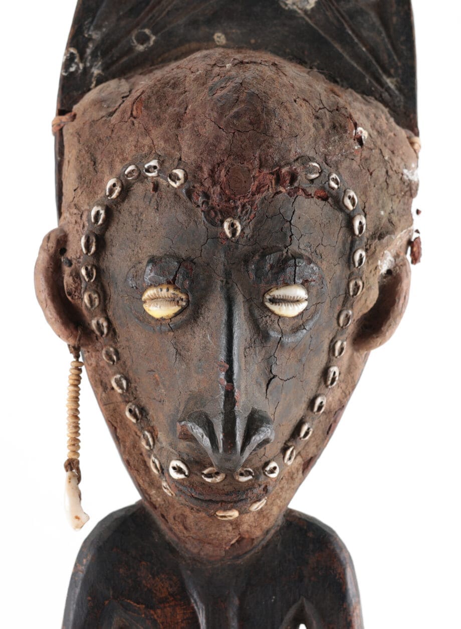 Sepik hook with terracotta face - Papuan tribal art - Vergulde Kat