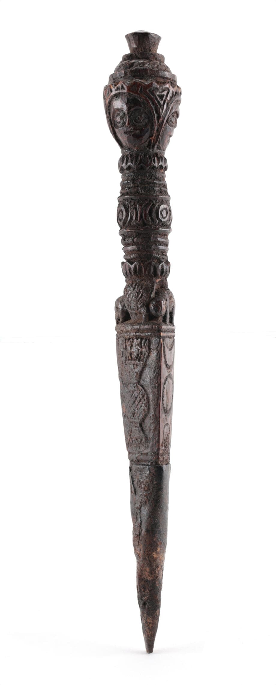 Set van vier rituele houten phurba dolken – Tibet – Vergulde Kat