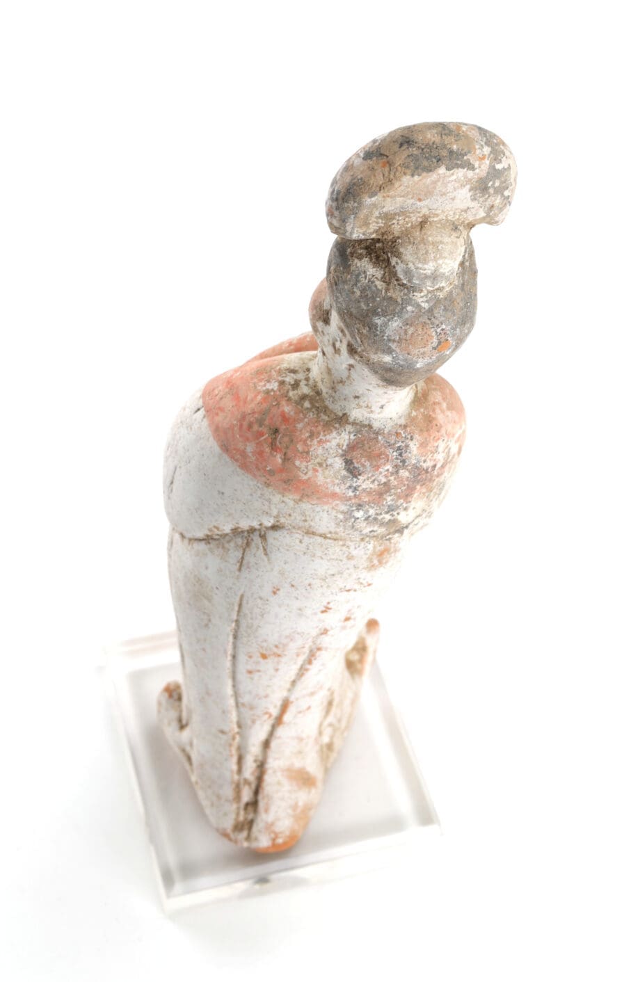 Tang dynastie ‘Fat Lady’ figuur – Chinees aardewerk beeld met pigmentresten – Vergulde Kat