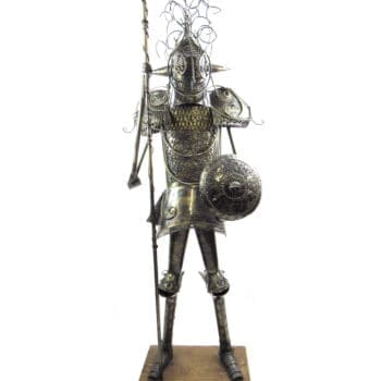 Levensgrote metalen ridder – L Cerretini, 1978 – Wunderkammer – detailfoto