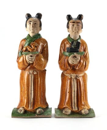 Pair of Chinese Sancai roof figurines - Ming dynasty - Van Achterbergh collection - detail photo