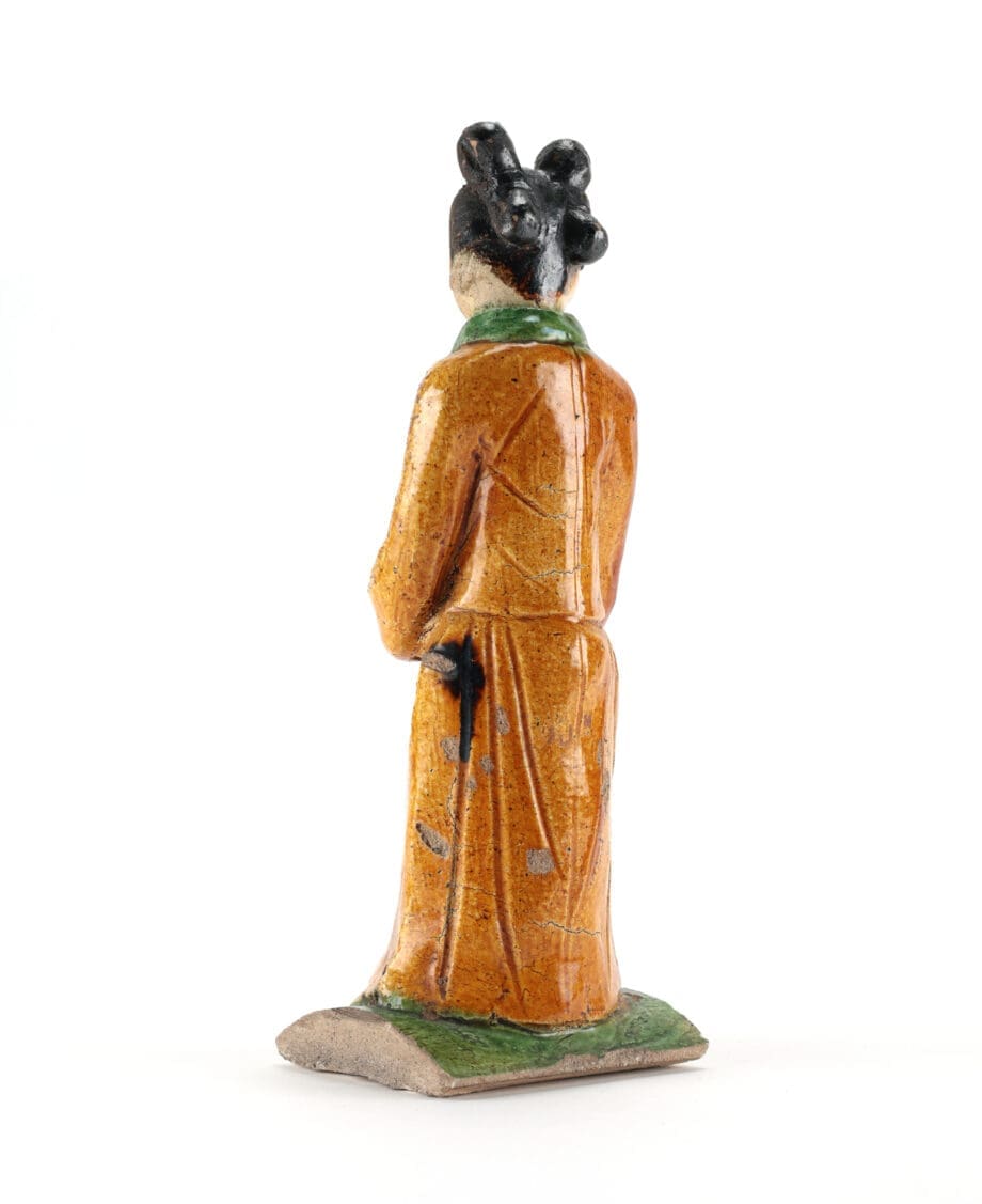 Paire de figurines de toit chinoises Sancai – dynastie Ming – collection Van Achterbergh – Vergulde Kat