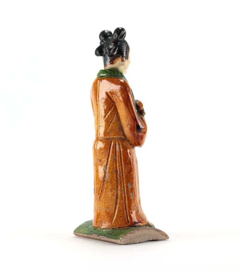 Paire de figurines de toit chinoises Sancai – dynastie Ming – collection Van Achterbergh – Vergulde Kat