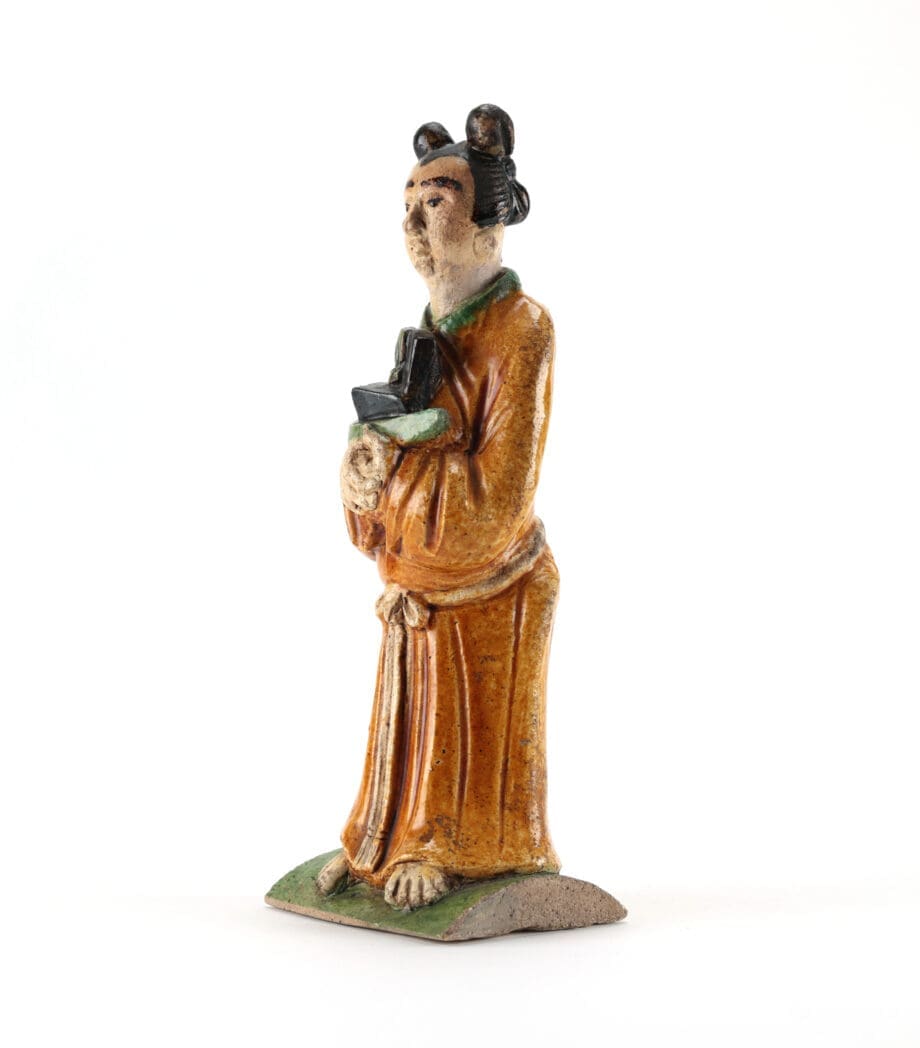 Paire de figurines de toit chinoises Sancai – dynastie Ming – collection Van Achterbergh – Vergulde Kat