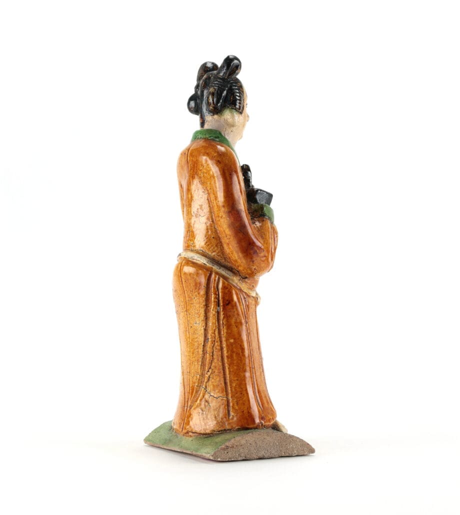 Paire de figurines de toit chinoises Sancai – dynastie Ming – collection Van Achterbergh – Vergulde Kat
