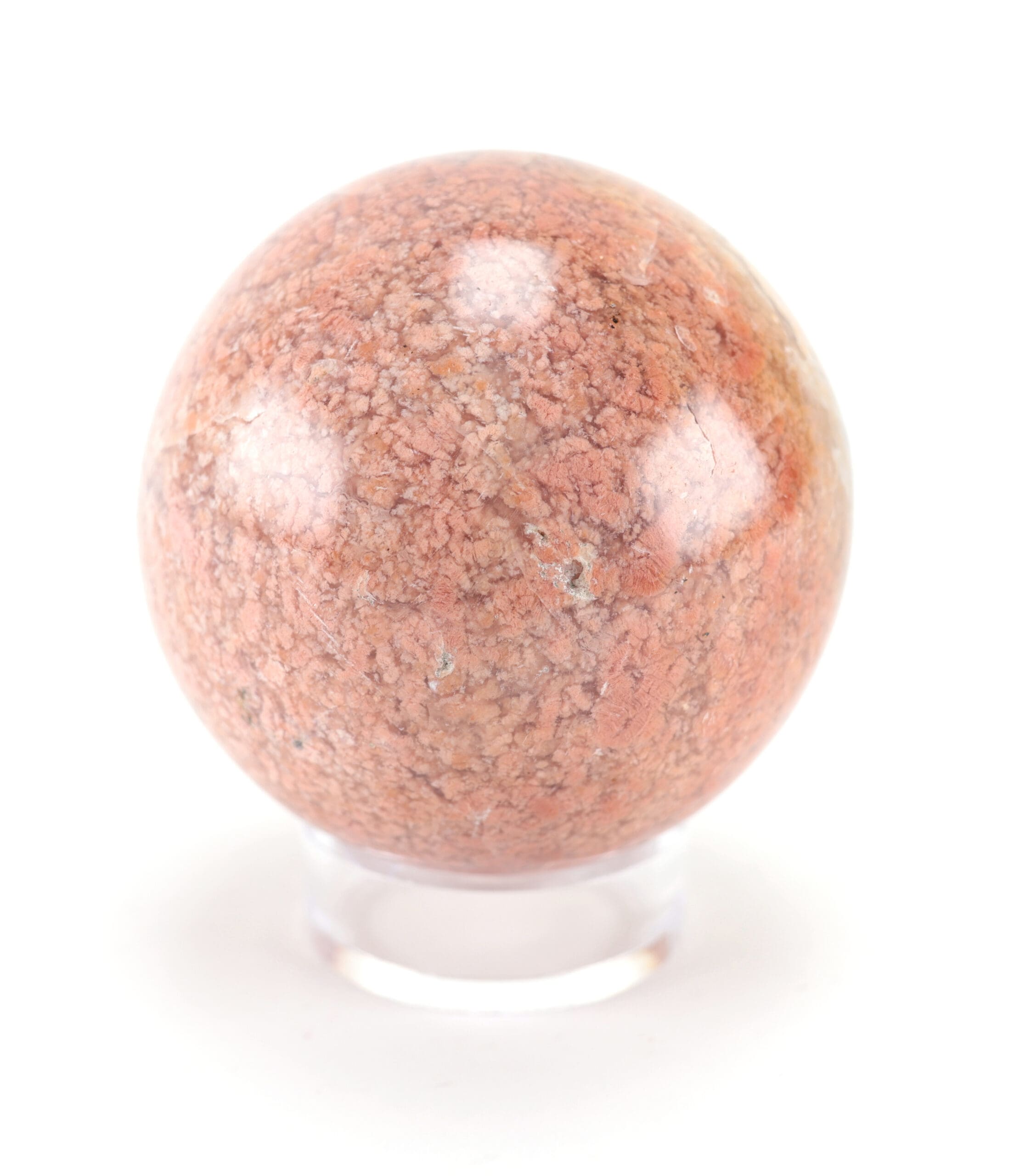 Veldspaat mineraal bol (684 gram, 8 cm) – Wunderkammer object – detailfoto