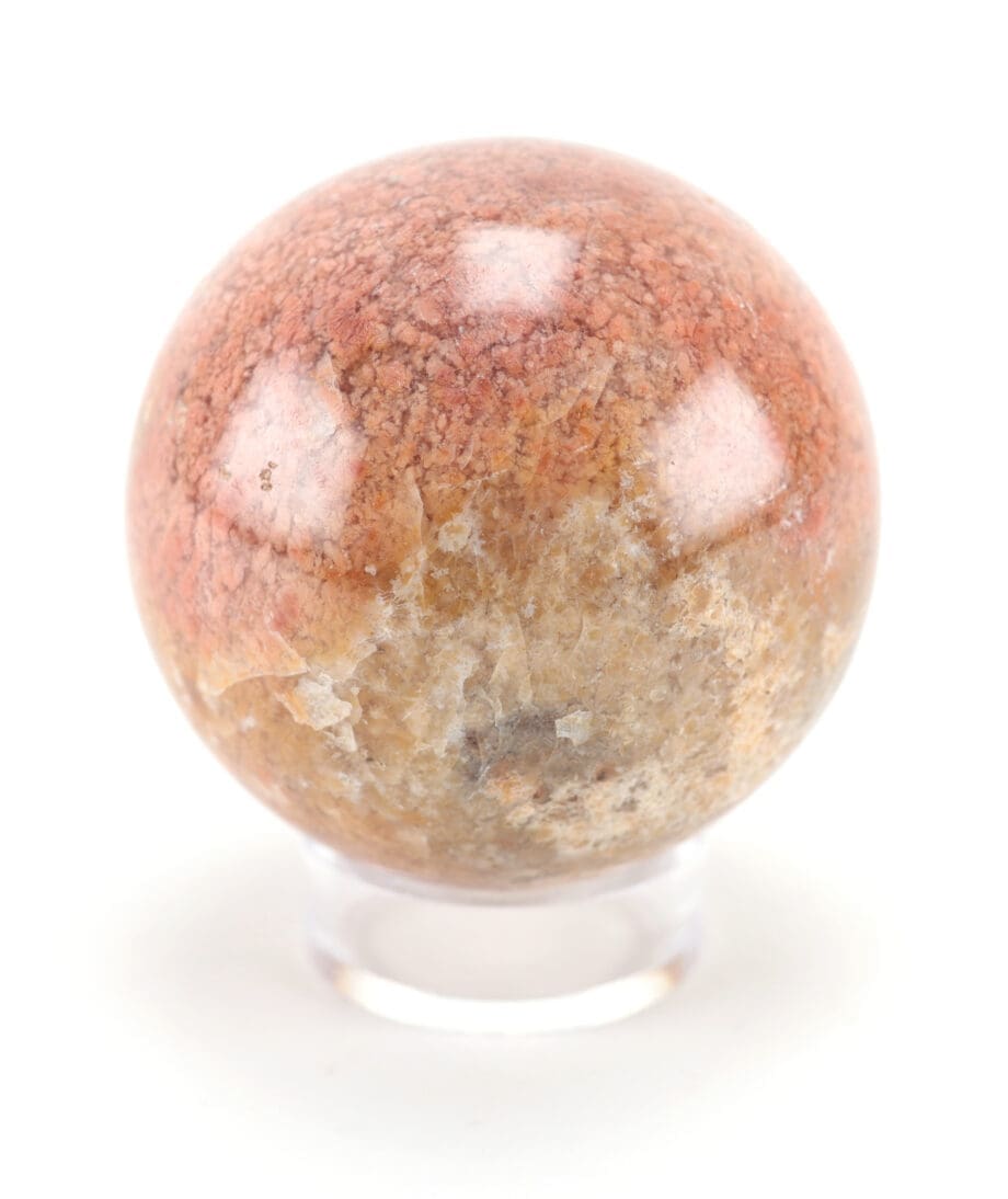 Veldspaat mineraal bol (684 gram, 8 cm) – Wunderkammer object – Vergulde Kat
