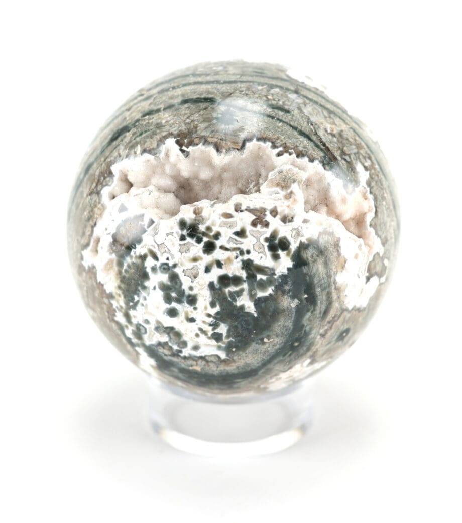 Ocean Jasper bol (802 gram, 9 cm) – Wunderkammer mineraal – Vergulde Kat