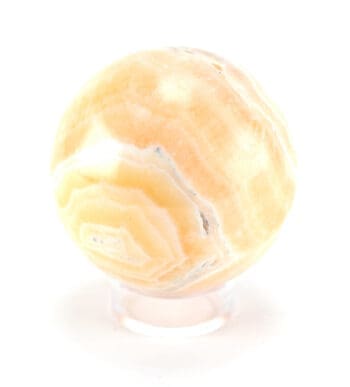 Honey Calcite bol (854 gram, 9 cm) – Wunderkammer mineraal – detailfoto