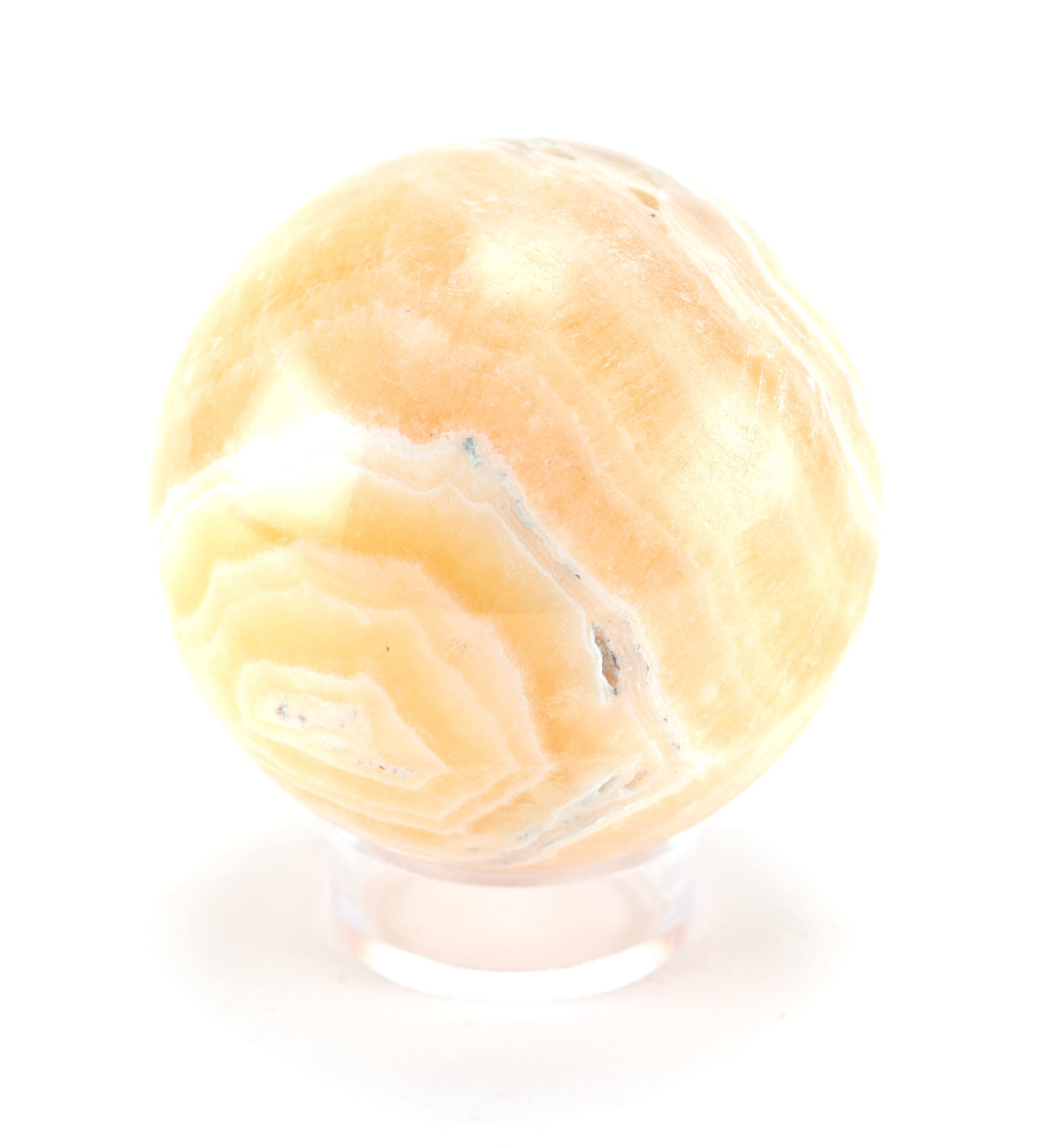 Honey Calcite bol (854 gram, 9 cm) – Wunderkammer mineraal – detailfoto