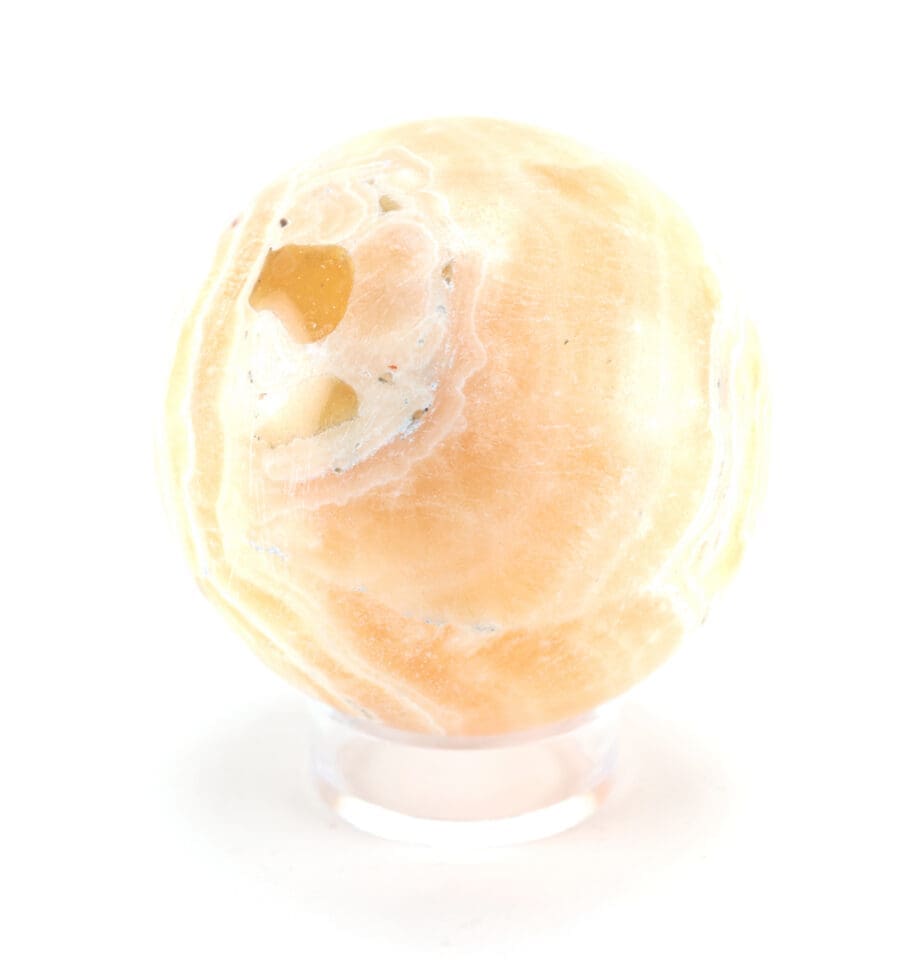 Honey Calcite bol (854 gram, 9 cm) – Wunderkammer mineraal – Vergulde Kat