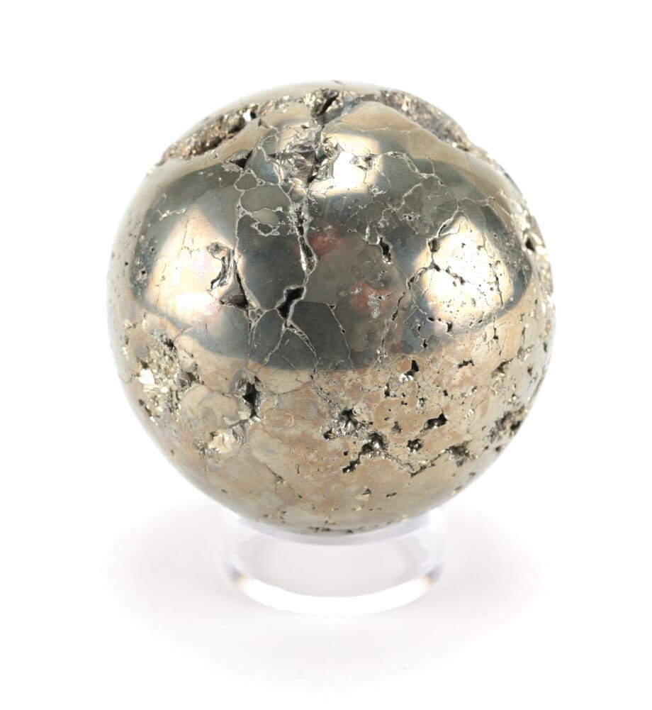 Pyriet bol (1484 gram, 8,5 cm) – Wunderkammer mineraal – Vergulde Kat