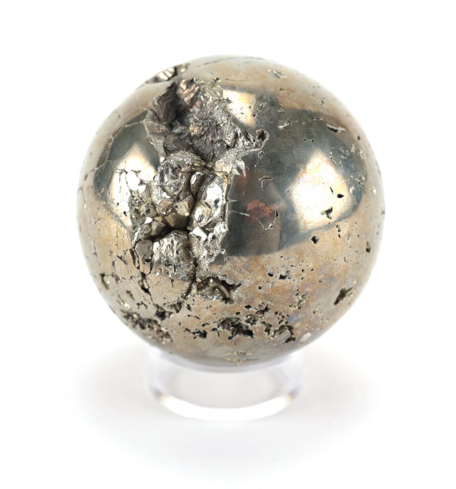 Pyriet bol (1484 gram, 8,5 cm) – Wunderkammer mineraal – Vergulde Kat