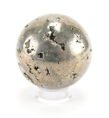 Pyriet bol (1484 gram, 8,5 cm) – Wunderkammer mineraal – detailfoto
