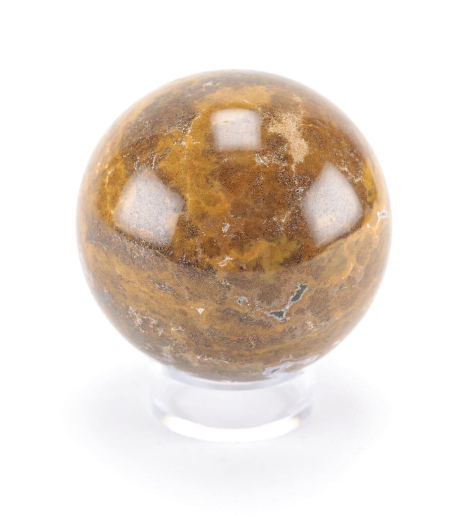 Ocean Jasper mineraal bol – 8 cm – verzamelobject – Vergulde Kat