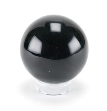 Zwarte obsidiaan bol – mineraalsfeer 8,5 cm (810 gram) – detailfoto