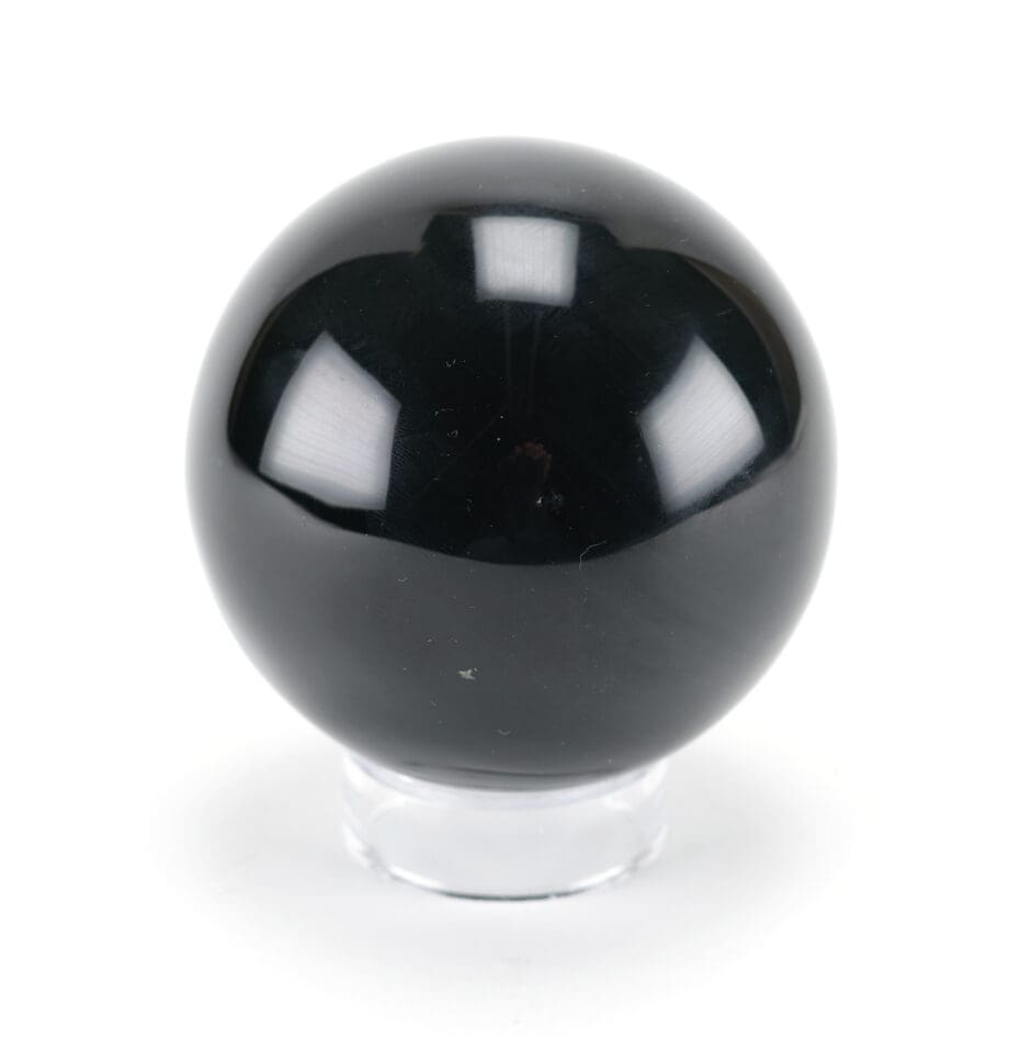 Black obsidian sphere - mineral sphere 8.5 cm (810 grams) - Vergulde Kat