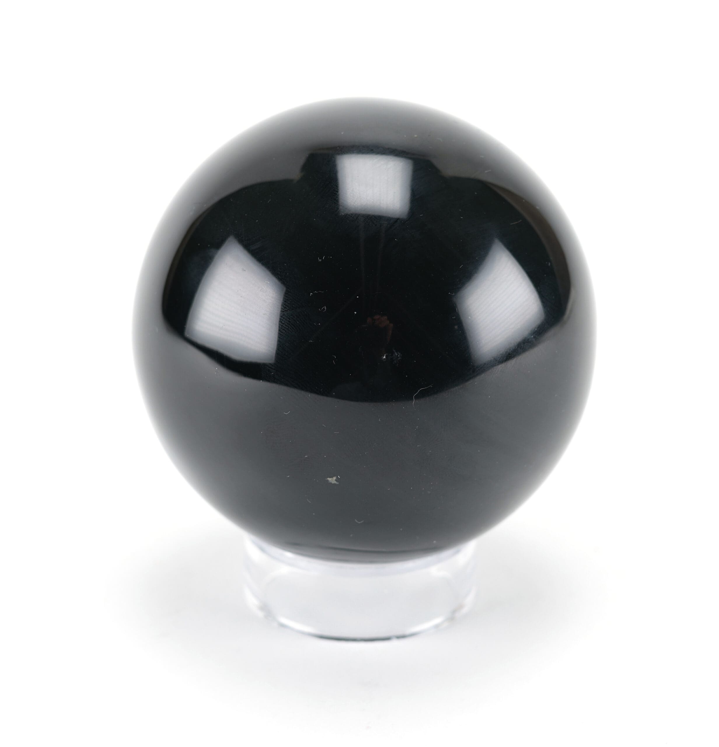 Black obsidian sphere - mineral sphere 8.5 cm (810 grams) - detail photo