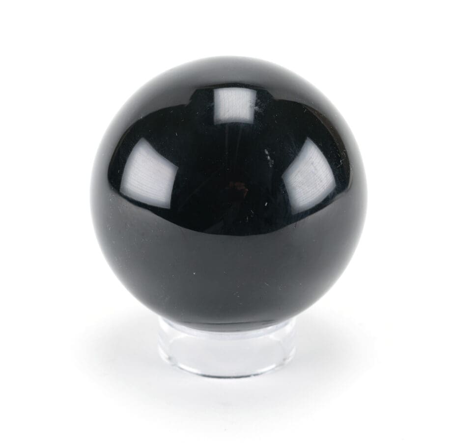 Black obsidian sphere - mineral sphere 8.5 cm (810 grams) - Vergulde Kat
