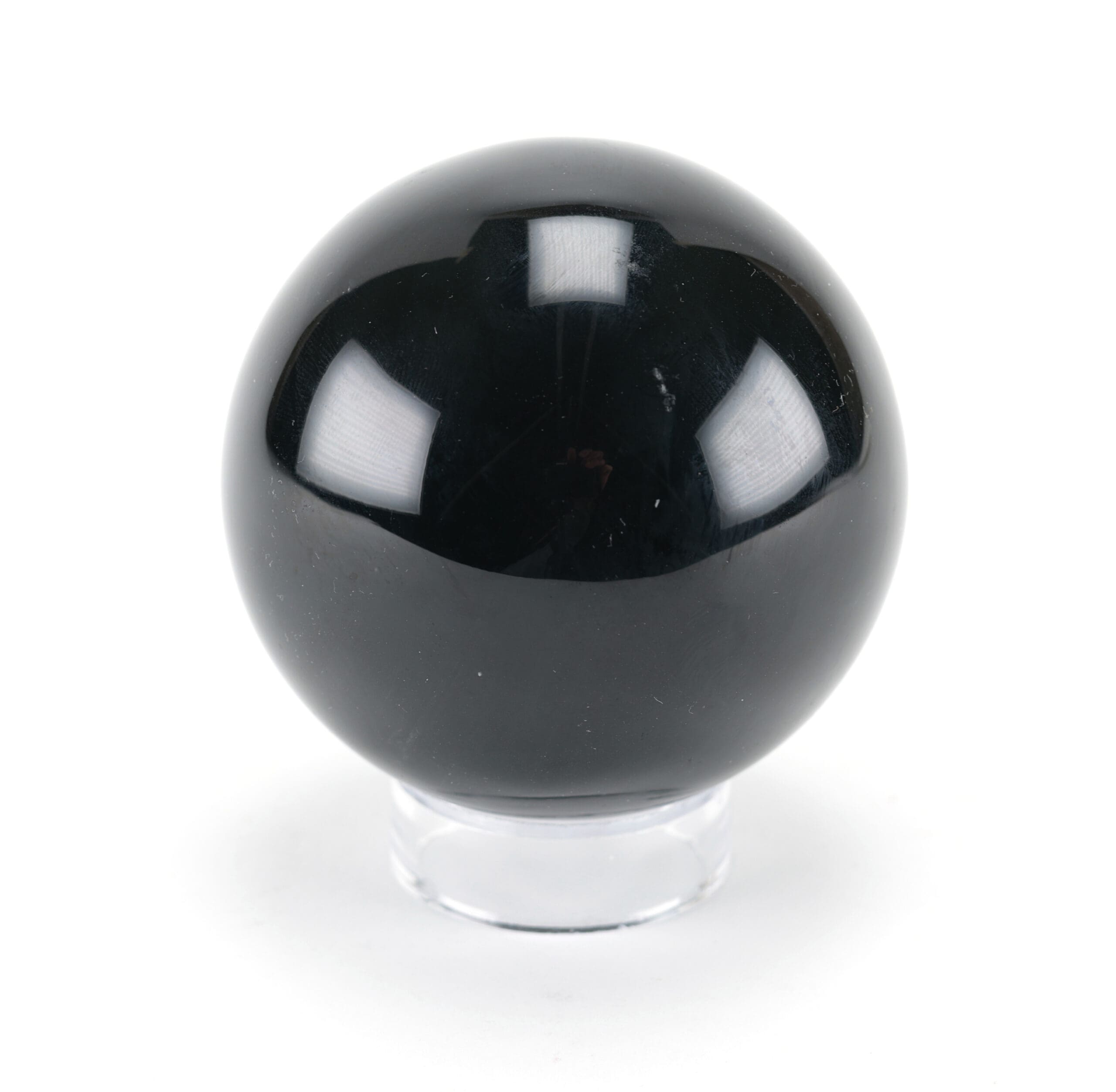 Black obsidian sphere - mineral sphere 8.5 cm (810 grams) - detail photo