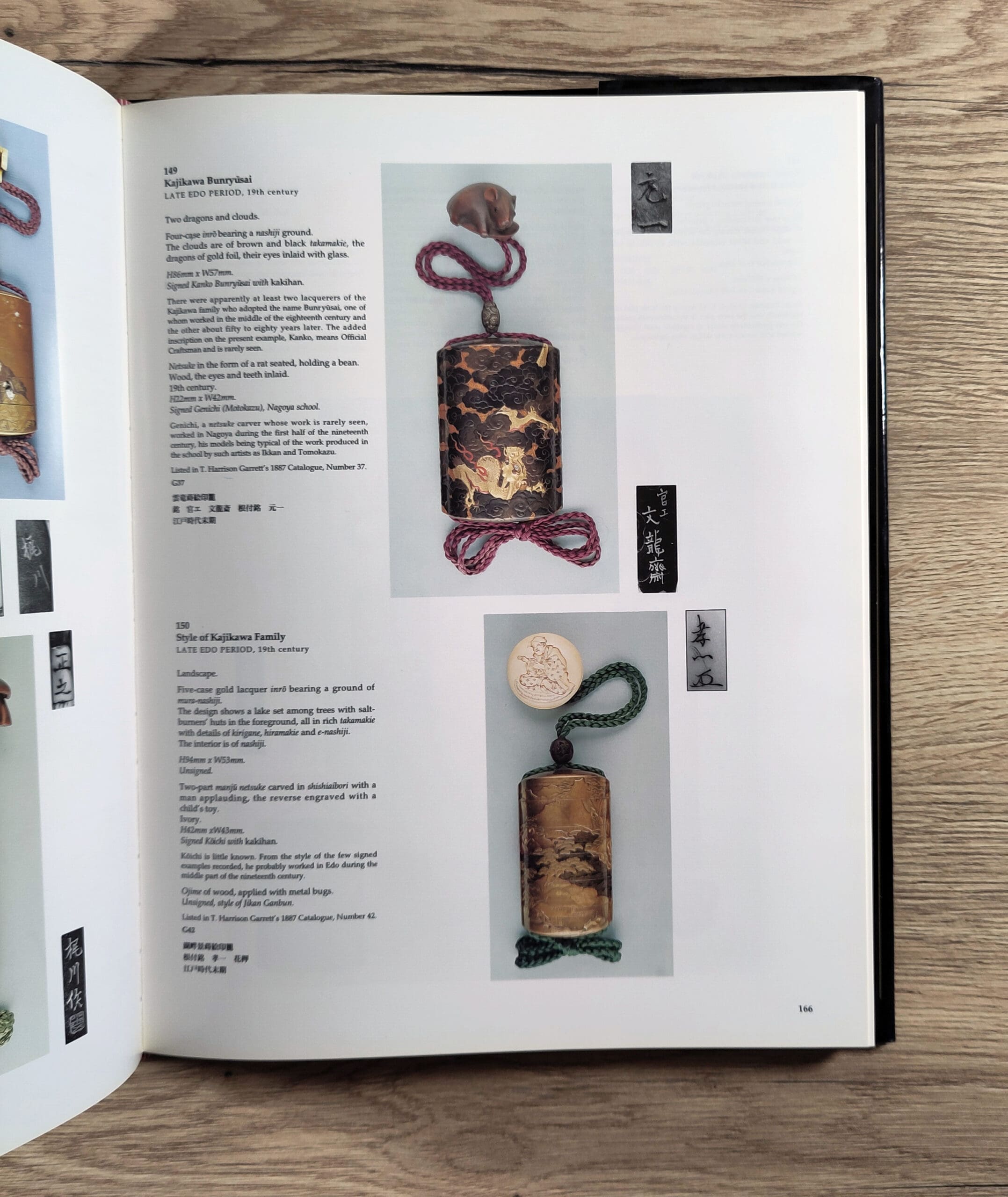 The Garrett Collection - Japanese Art: Lacquer - Inrō - Netsuke (1993) hardcover ISBN 9781872357072 - detail photo