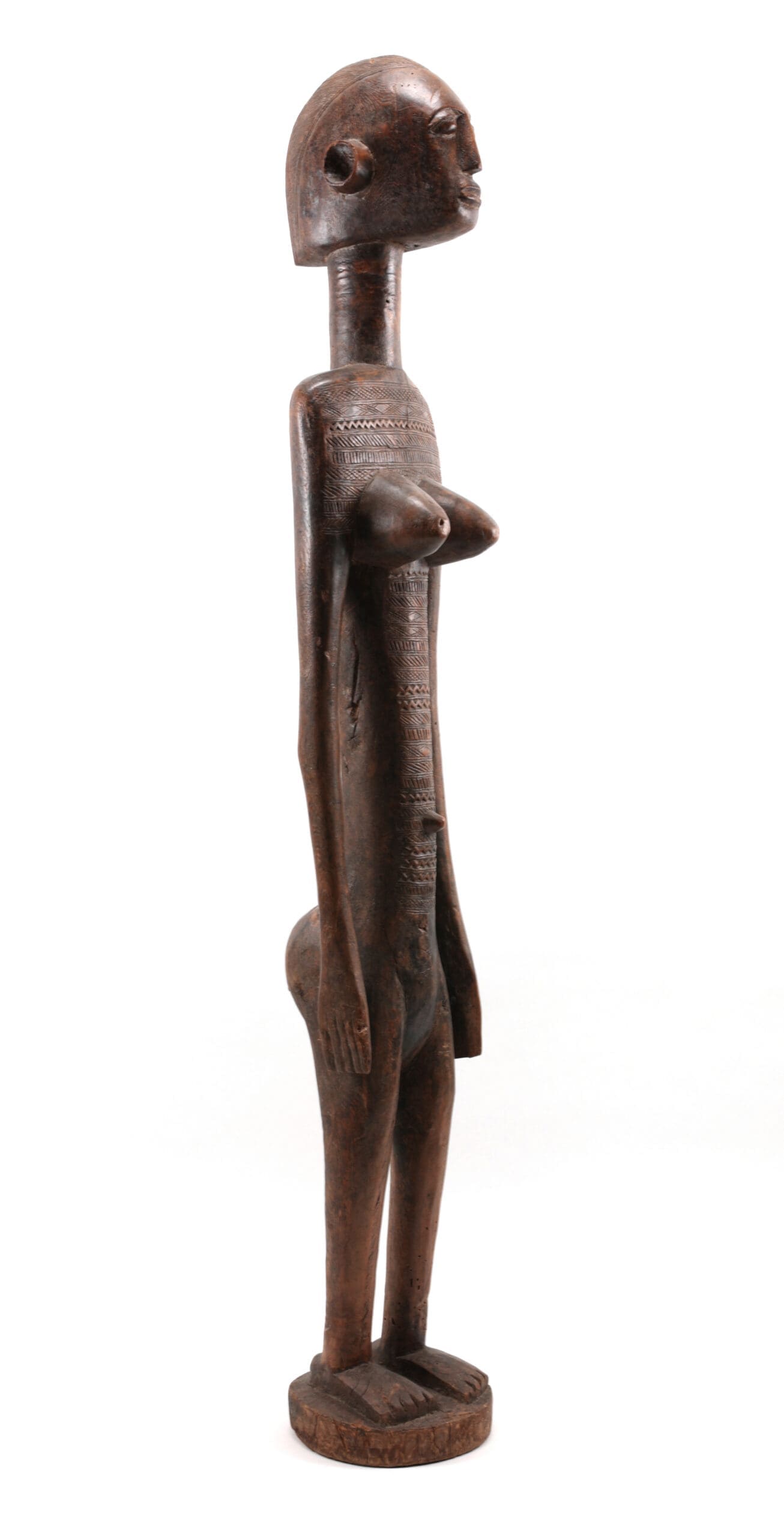 Estatua ancestral femenina bamana - África Occidental - Escultura bamana - foto de detalle