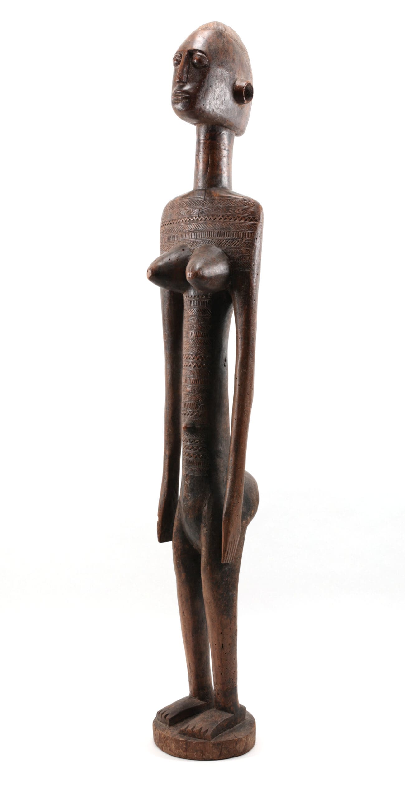 Estatua ancestral femenina bamana - África Occidental - Escultura bamana - foto de detalle