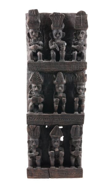 Monumental Nias panel with ancestor statues - Indonesia - detail photo