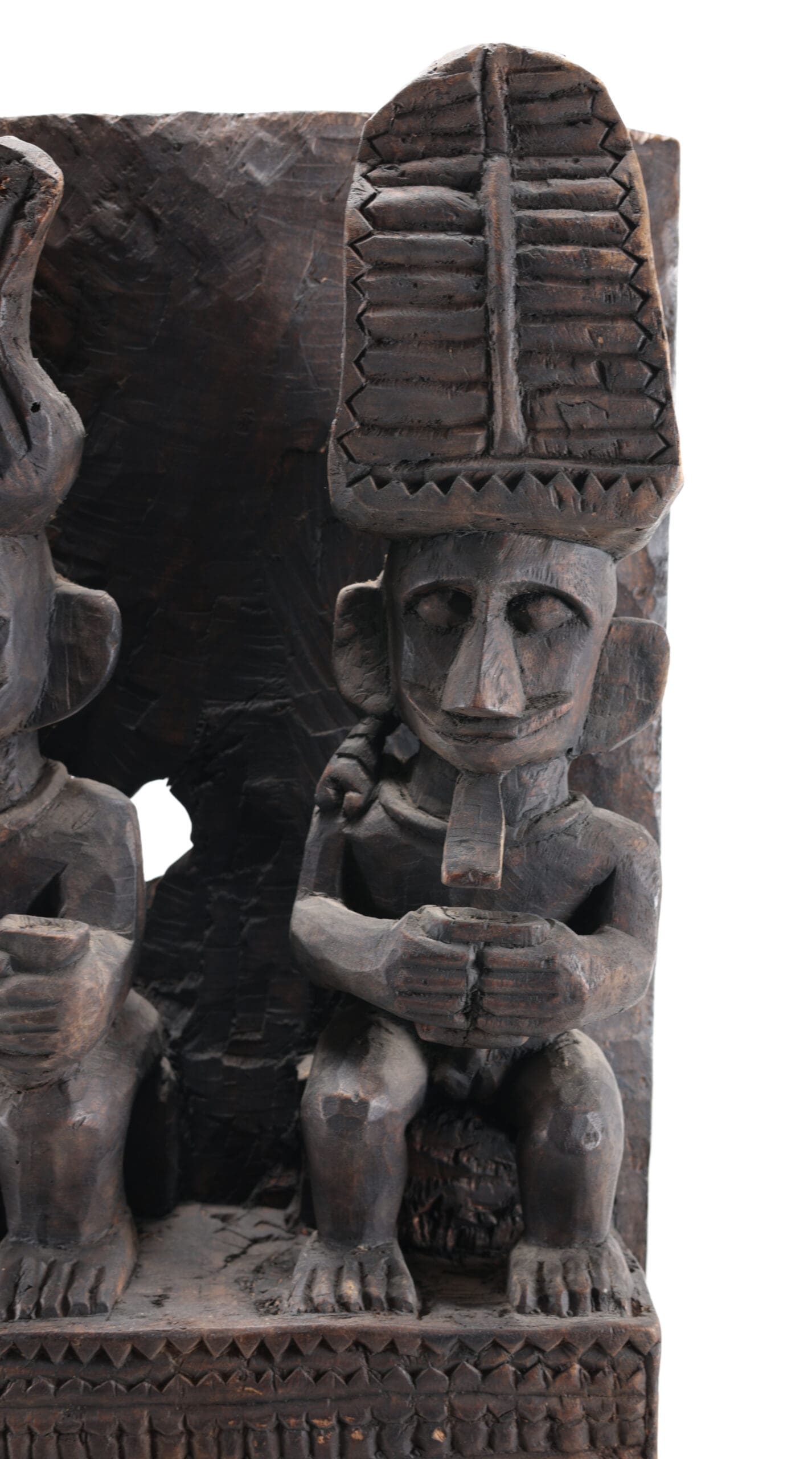 Monumental Nias panel with ancestor statues - Indonesia - detail photo
