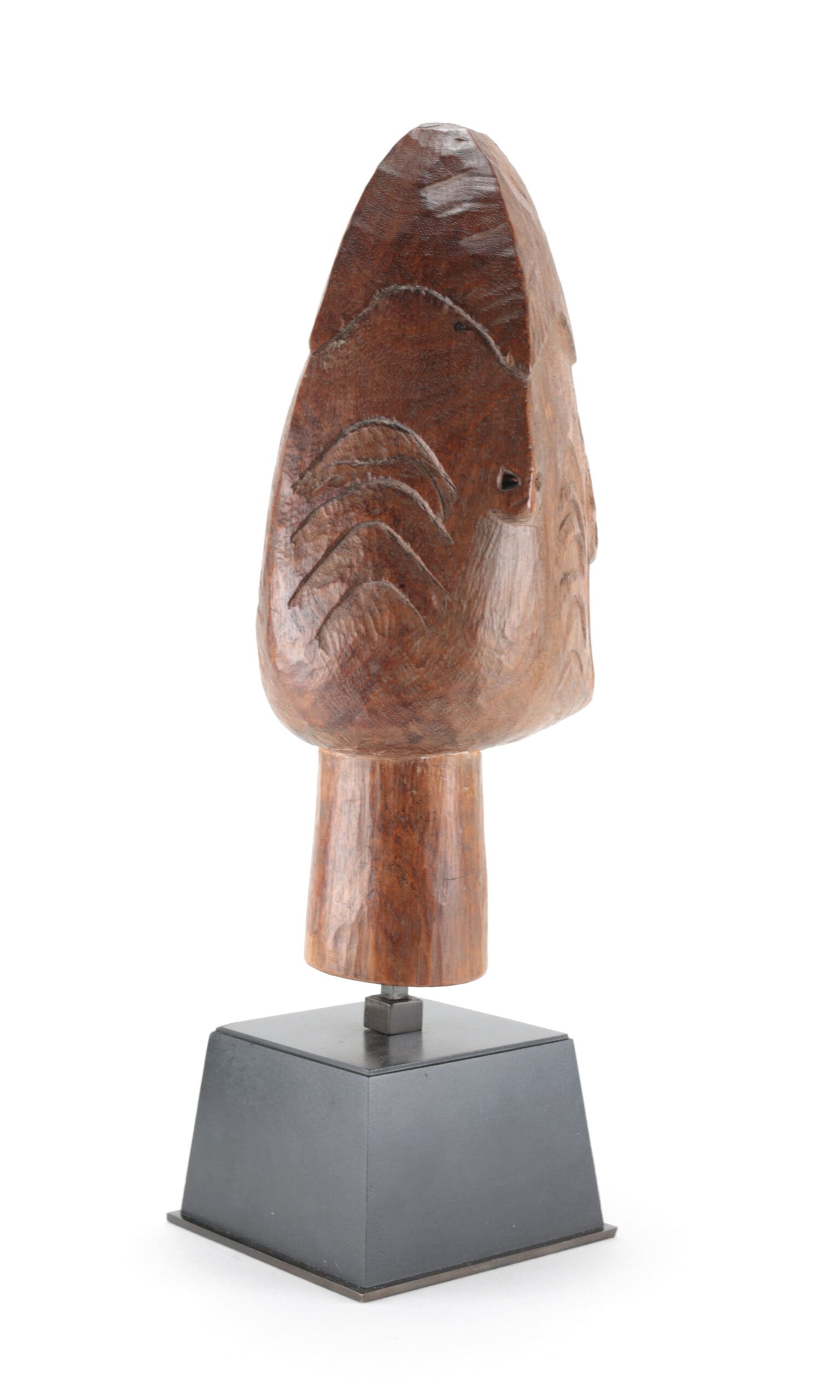 Monumental Asmat ancestor head, Sor River, Yaosokor, collected in 1957 – detail photograph