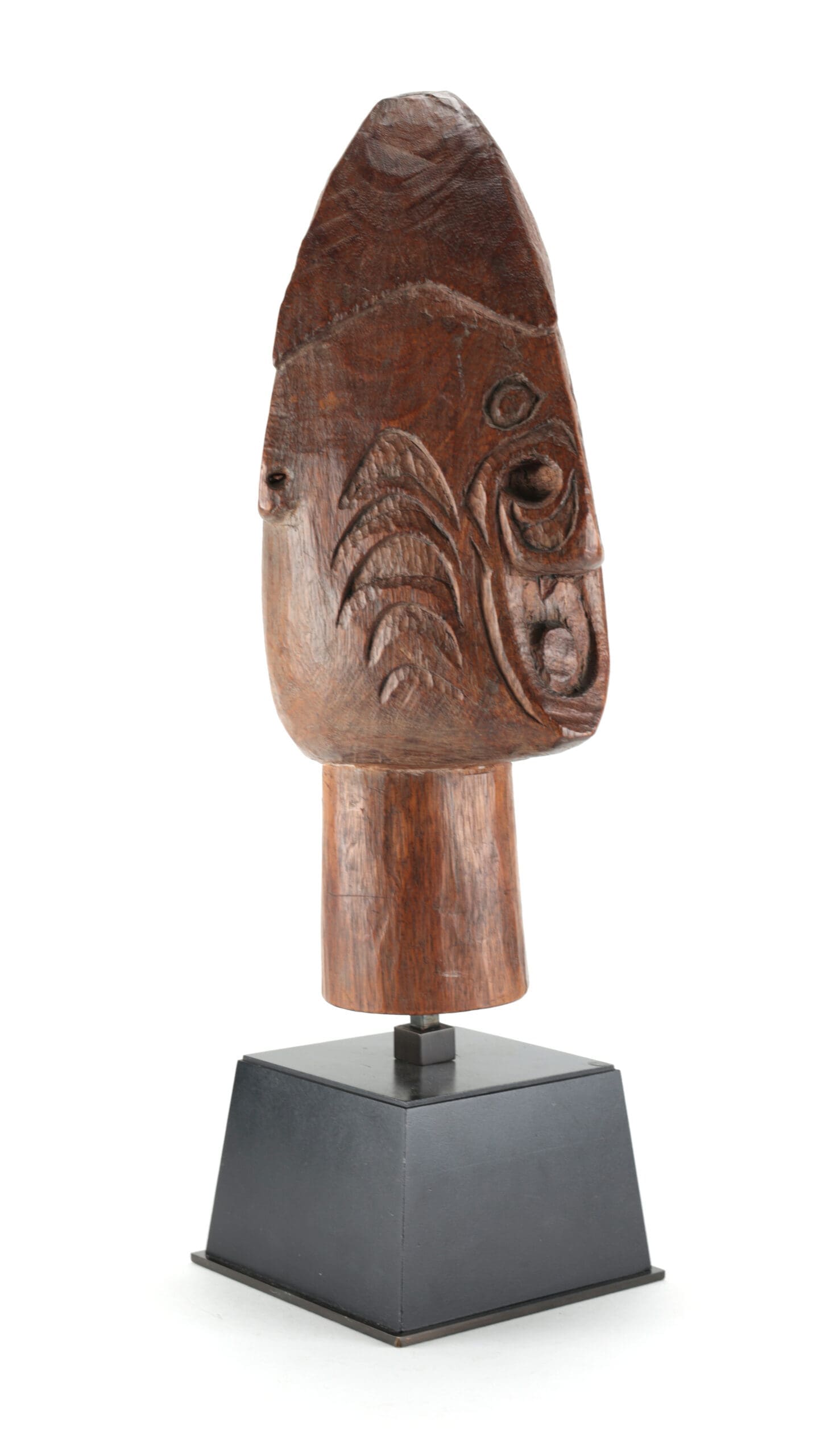 Monumental Asmat ancestor head, Sor River, Yaosokor, collected in 1957 – detail photograph