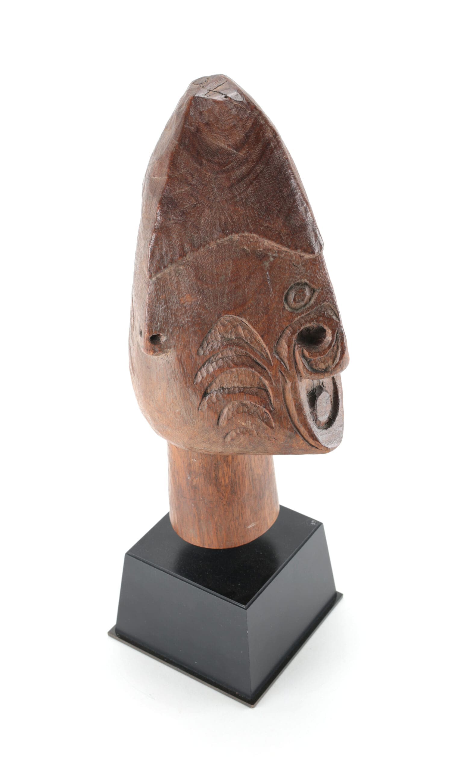 Monumental Asmat ancestor head, Sor River, Yaosokor, collected in 1957 – detail photograph