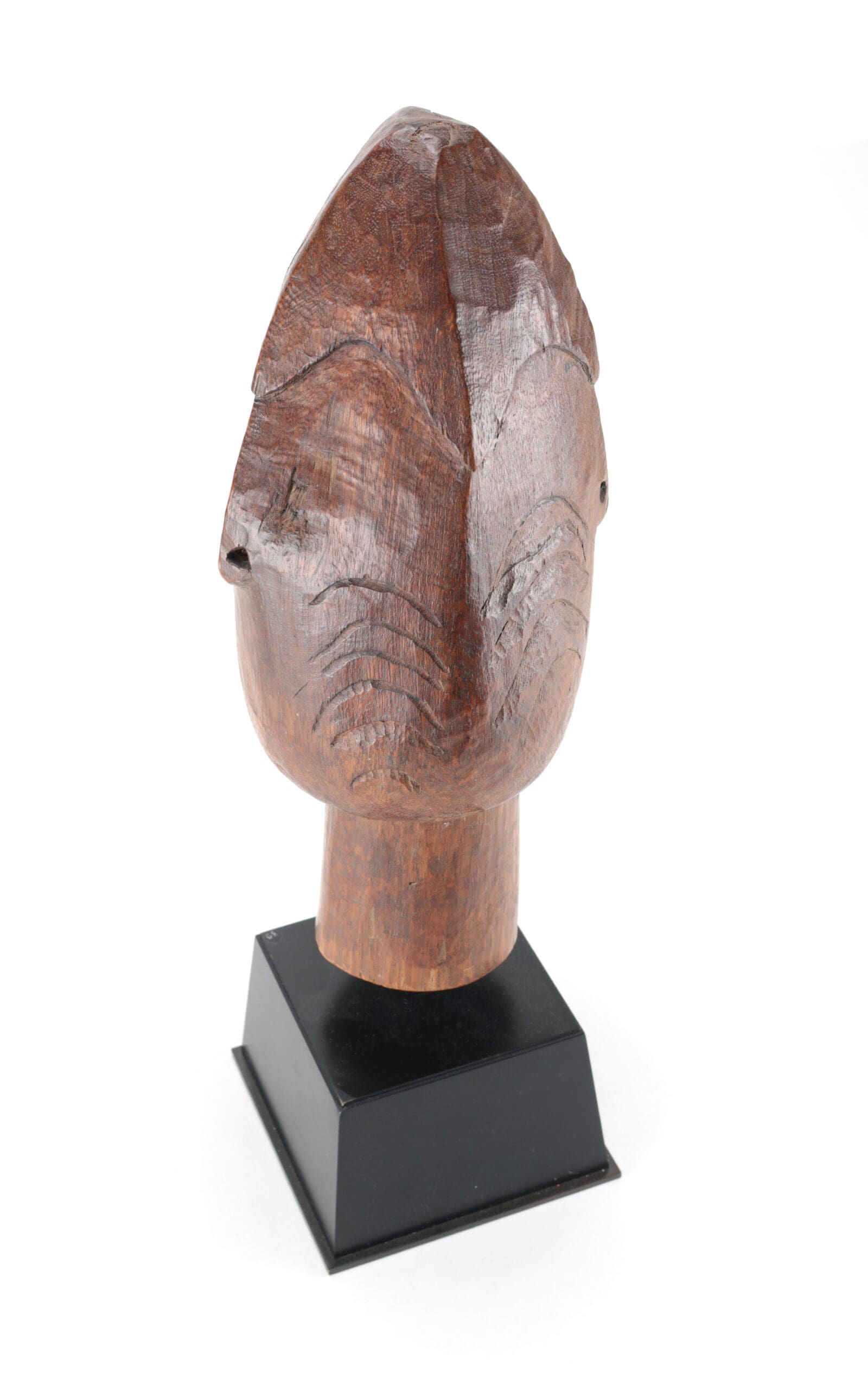 Monumental Asmat ancestor head, Sor River, Yaosokor, collected in 1957 – detail photograph